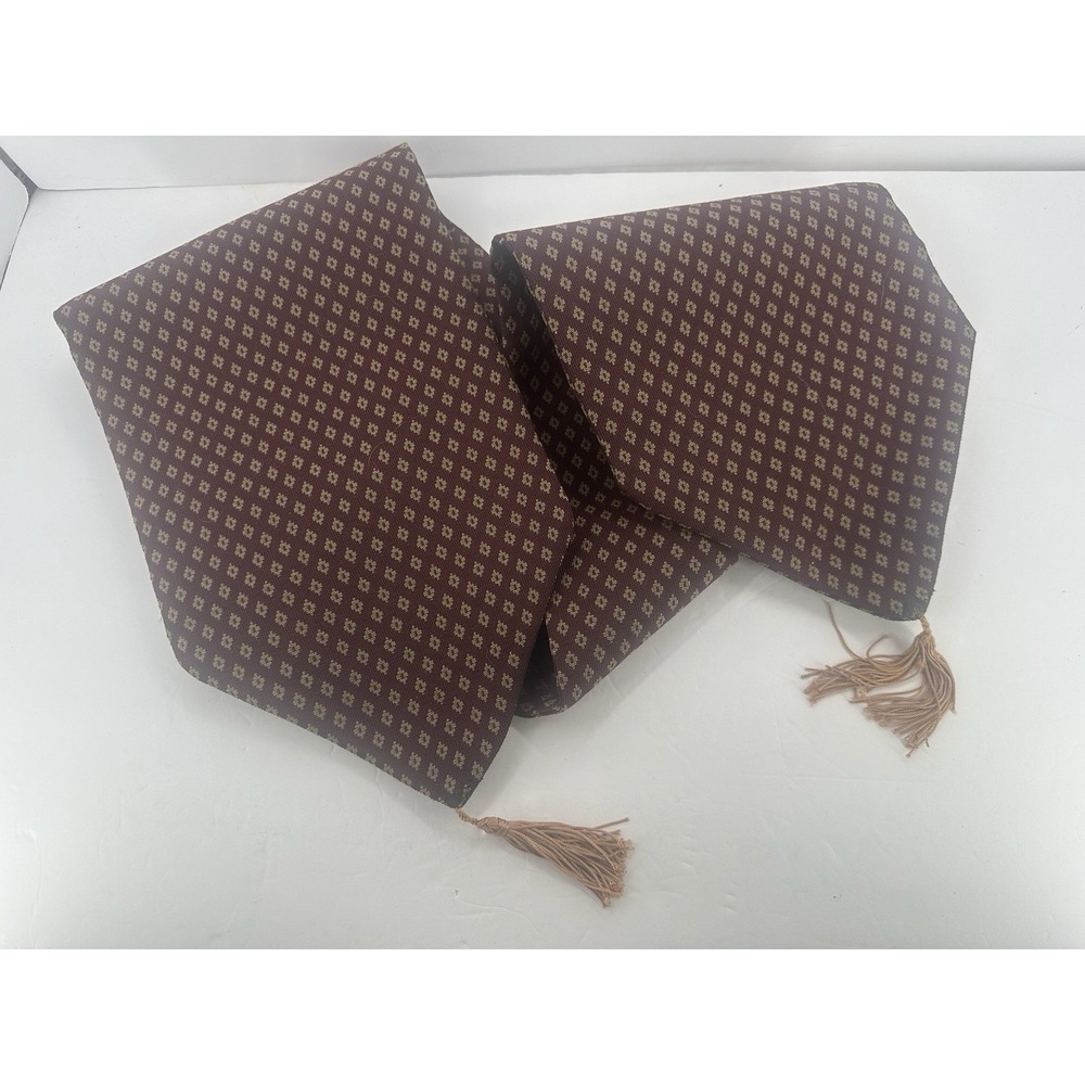Brown Textured‎ Textile Table Runner with Tassels